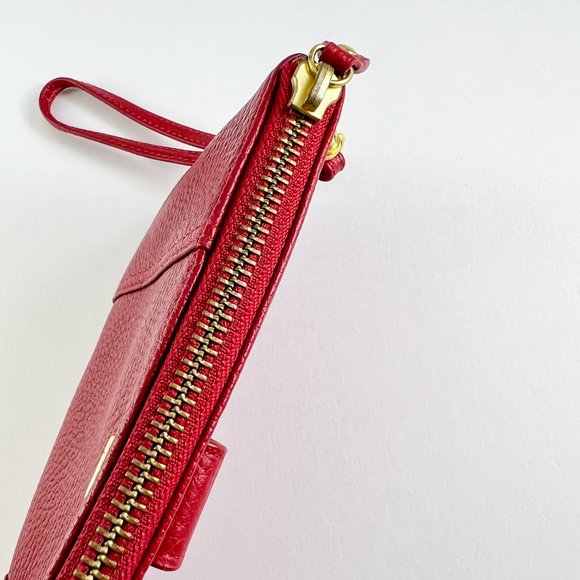 Genuine Leather Lodis Red Zipper Wristlet - Picture 10 of 13